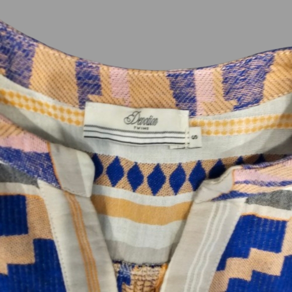 Devotion Twins Ella Dress Women Sz S Orange Blue Beige Multi Kipoi Elevated Boho - Picture 3 of 7